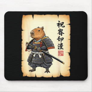 Alfombrilla De Ratón Samurái Carpincho Arte Japonés Gráfico Antiguo Div