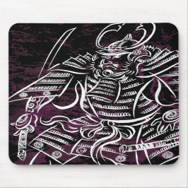 Alfombrilla De Ratón Samurai del shogún - línea blanca Mousepad de la