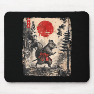 Alfombrilla De Ratón Samurai Squirrel japonés vintage Grap