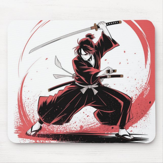 Alfombrilla De Ratón Samurai Warrior Anime Mousepad (Frente)
