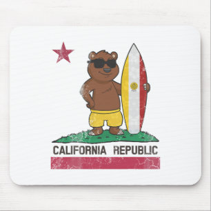 Alfombrilla De Ratón San Diego California Surfista Oso Surfista Hombres