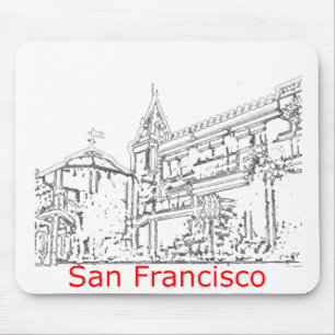 Alfombrilla De Ratón San Francisco 1986art The MUSEUM Zazzle Drawing+