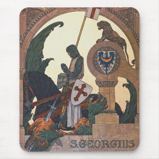 Alfombrilla De Ratón San Jorge y el Dragón - Heinrich Lefler (Frente)