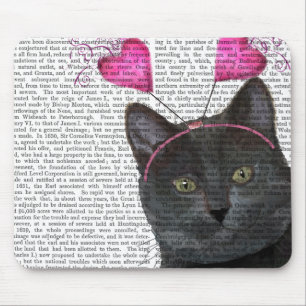 Alfombrilla De Ratón San Valentín de gato negro