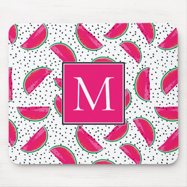 Alfombrilla De Ratón Sandía de neón en modelo de las semillas (Frente)