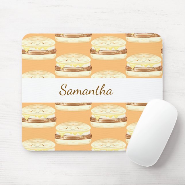 Alfombrilla De Ratón Sandwich De Salchicha, Huevo Y Queso (Con ratón)