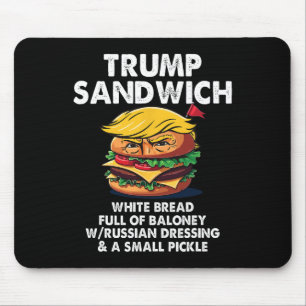Alfombrilla De Ratón Sándwich de Trump Pan Blanco Lleno de Tonterías Di