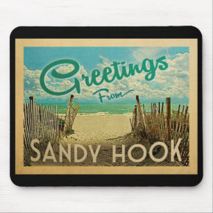 Alfombrilla De Ratón Sandy Hook Beach Vintage Travel