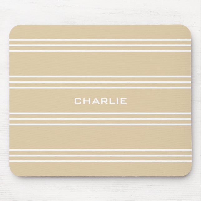 Alfombrilla De Ratón Sandy Stripes personalizado monogramo (Frente)
