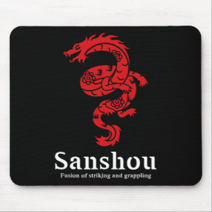 Alfombrilla De Ratón Sanshou Dragón Sanda Boxeo Chino Artes Marciales 