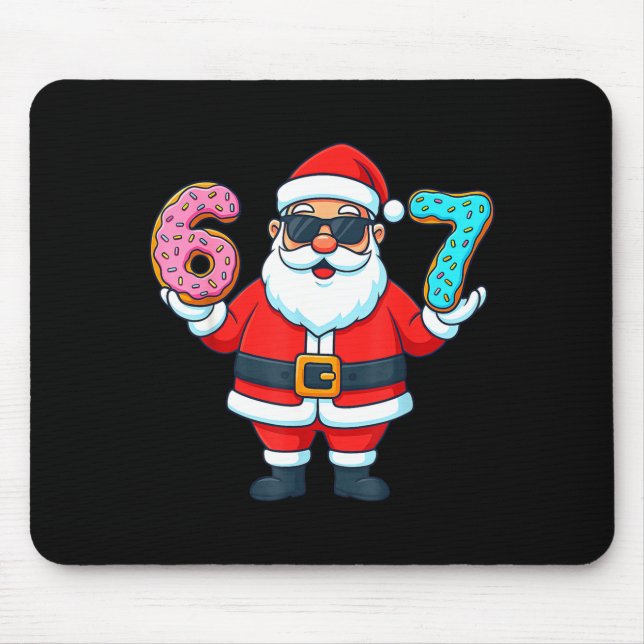 Alfombrilla De Ratón Santa 67 Donut Meme Funny Christmas Holiday  (Frente)