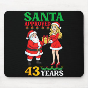 Alfombrilla De Ratón Santa Aprobó 43 Años Feliz Cumpleaños Navidad C