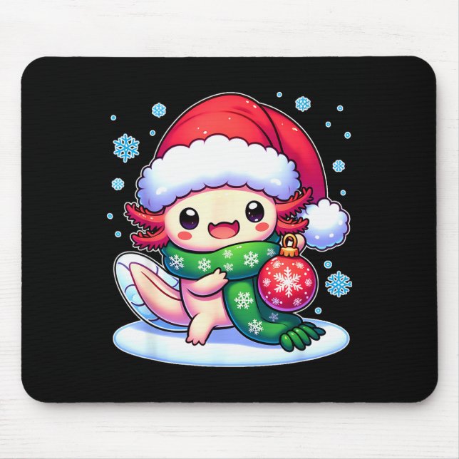 Alfombrilla De Ratón Santa Axolotl Funny Cute Xmas Funny Christmas  (Frente)