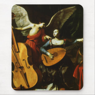 Alfombrilla De Ratón Santa Cecilia y el ángel por Carlo Saraceni