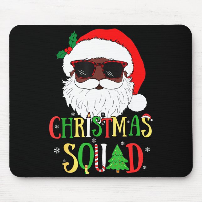 Alfombrilla De Ratón Santa Christmas Squad Black Men African American P (Frente)