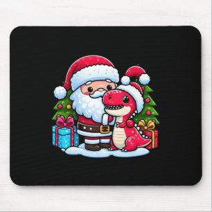 Alfombrilla De Ratón Santa Claus abraza a Navidades de dinosaurios ex r