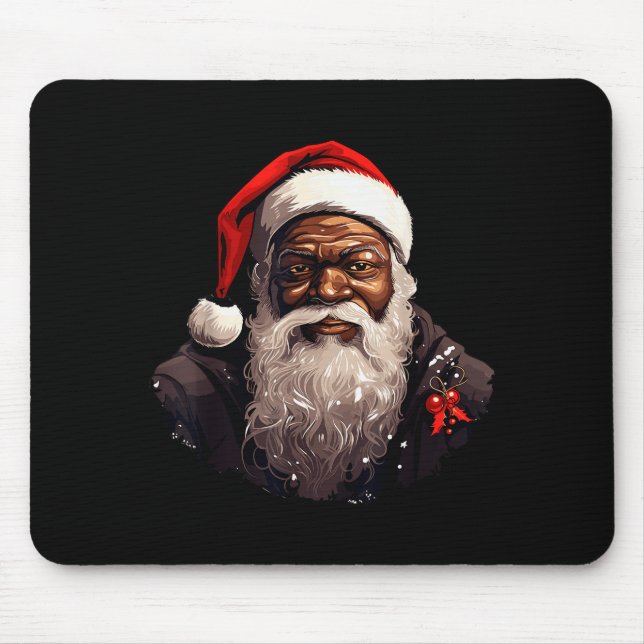 Alfombrilla De Ratón Santa Claus Black Christmas Xmas Santa Afro Africa (Frente)