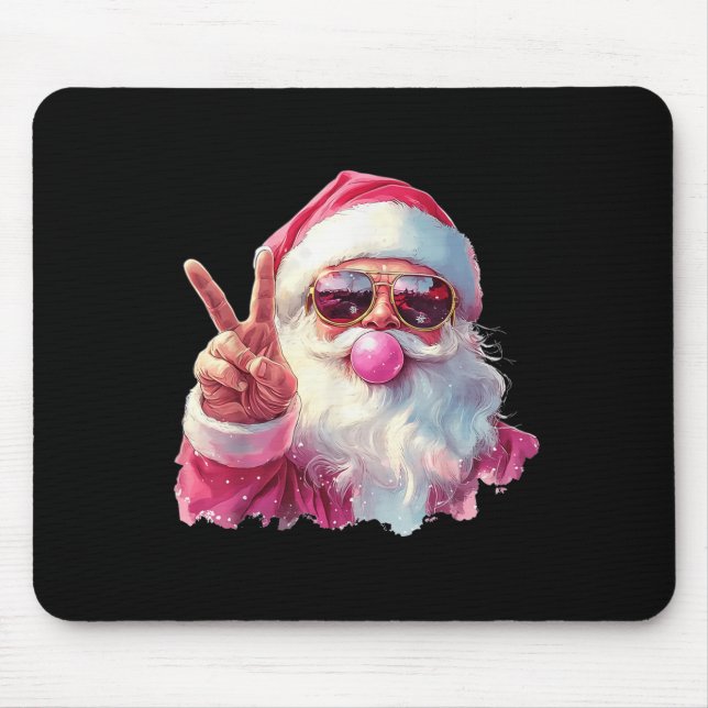 Alfombrilla De Ratón Santa Claus Blowing Bubble Gum Nk Sungles Christma (Frente)