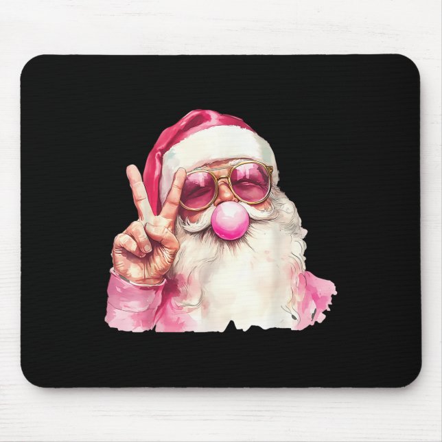 Alfombrilla De Ratón Santa Claus Blowing Bubble Gum Nk Sungles Christma (Frente)