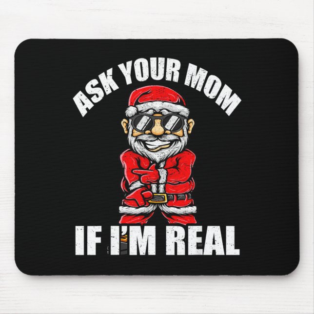 Alfombrilla De Ratón Santa Claus Christmas Naughty Shirt Adult Santa Cl (Frente)