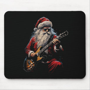 Alfombrilla De Ratón Santa Claus de guitarra de rock tocando la guitarr