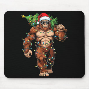 Alfombrilla De Ratón Santa Claus divertido Bigfoot árbol de Navidad cri