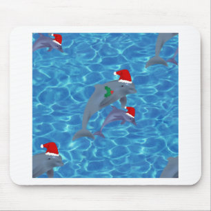 Alfombrilla De Ratón santa claus dolphins