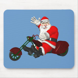 Alfombrilla De Ratón Santa Claus En El Trike A Motor