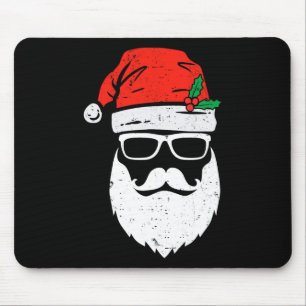 Alfombrilla De Ratón Santa Claus enfrenta sol con Navidades de barba Go