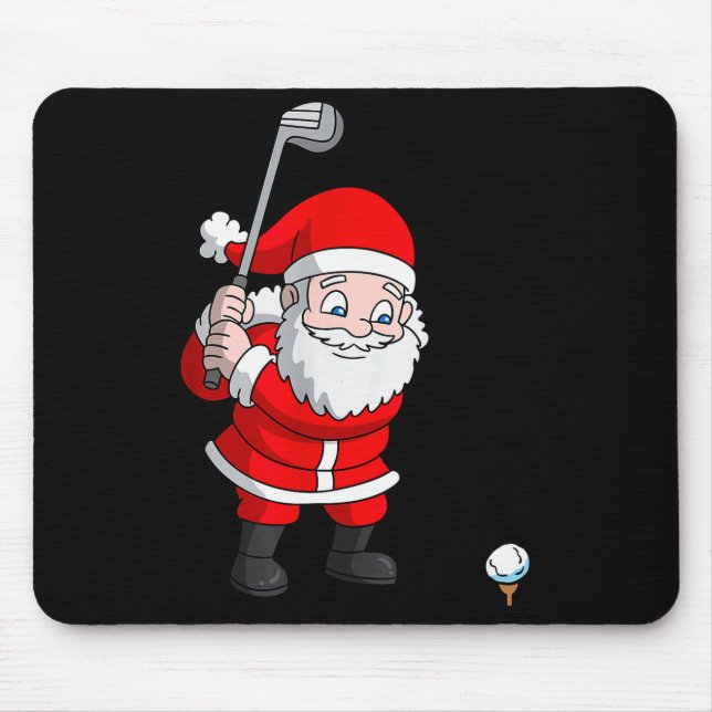 Alfombrilla De Ratón Santa Claus Golf Christmas Golfer Golfing  (Frente)