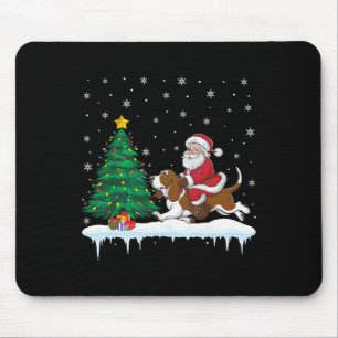Alfombrilla De Ratón Santa Claus Montando Apuestas Hound Dog Niños Chic