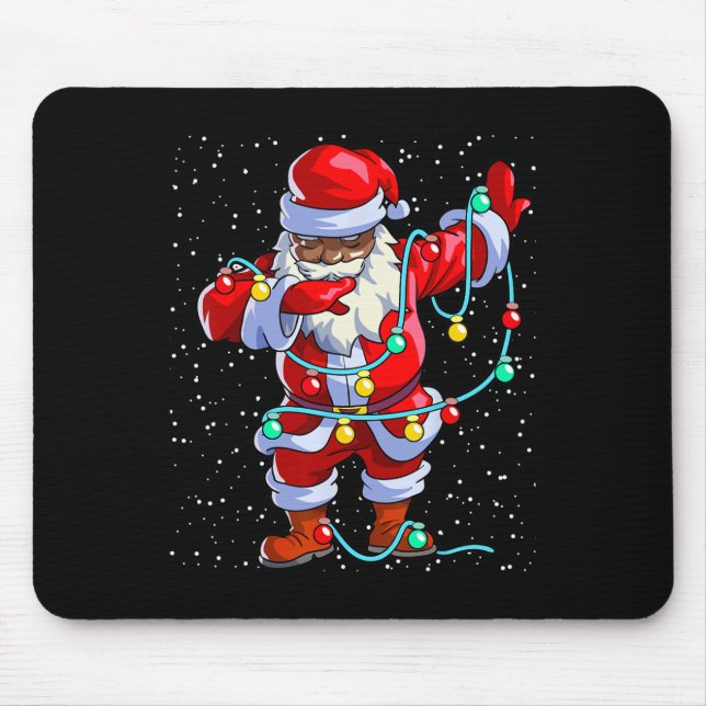 Alfombrilla De Ratón Santa Claus Navidades negros afroamericanos (Frente)