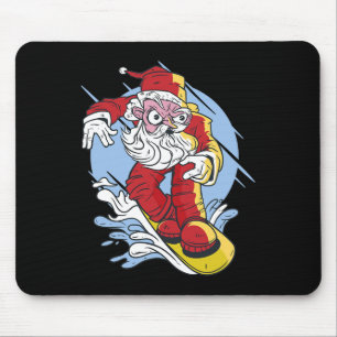 Alfombrilla De Ratón Santa Claus Navidades Snowboard Snowboard Deportes