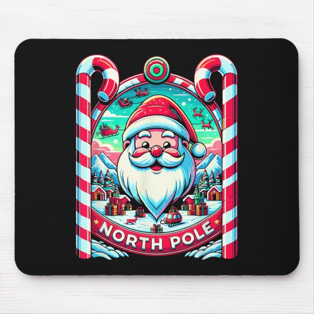 Alfombrilla De Ratón Santa Claus North Pole Merry Christmas Festive Xma (Frente)