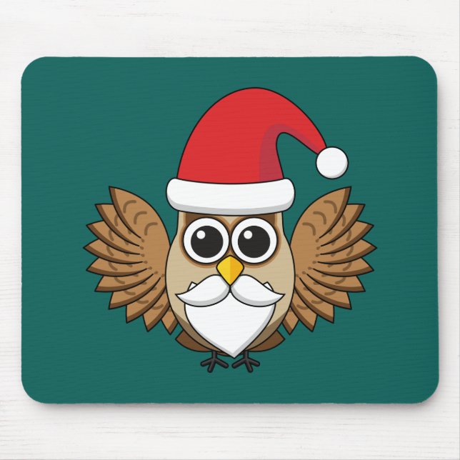 Alfombrilla De Ratón Santa Claus Owl (Frente)
