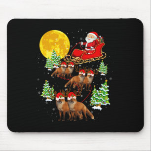 Alfombrilla De Ratón Santa Claus Sleigh y amp; reno Foxes Xmas Pajam