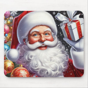 Alfombrilla De Ratón Santa con regalo y adornos