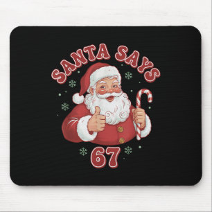Alfombrilla De Ratón Santa Dice 67 Memes Divertidos de Navidad Retro