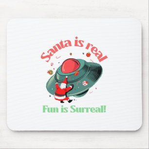 Alfombrilla De Ratón Santa es verdadera diversión es surrealista