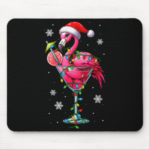 Alfombrilla De Ratón Santa Flamingo En La Cola Gles Navidad Colorido Li