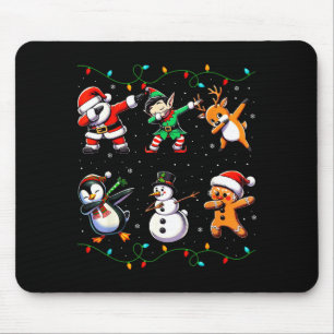 Alfombrilla De Ratón Santa haciendo dab Luces de Navidad Niños Niñas Na