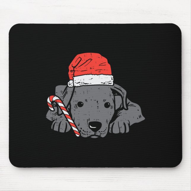 Alfombrilla De Ratón Santa hat pitbull navidades de perro navidad mujer (Frente)