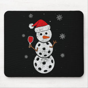 Alfombrilla De Ratón Santa Hat Snowman Regalos Para Xmas Fun Pickleball