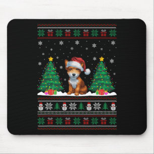 Alfombrilla De Ratón Santa Hat Toy Fox Terrier Perro Xmas Árbol Luces U