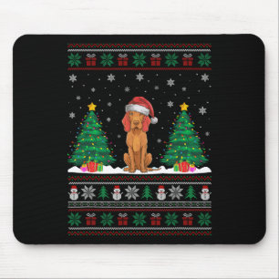 Alfombrilla De Ratón Santa Hat Vizsla Perro Árbol de Navidad Encendido