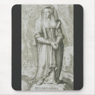 Alfombrilla De Ratón Santa Hildegarda de Bingen Arte Místico Medieval