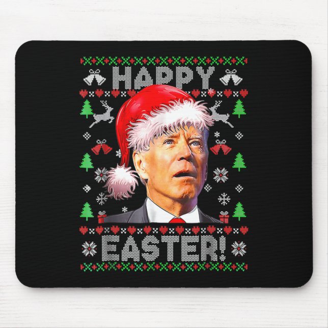 Alfombrilla De Ratón Santa Joe Biden Feliz Pascua Navidades feos 1 (Frente)