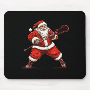 Alfombrilla De Ratón Santa jugando lacrosse divertido lacrosse lax juga