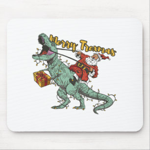 Alfombrilla De Ratón Santa montando T Rex - Feliz Trexmas