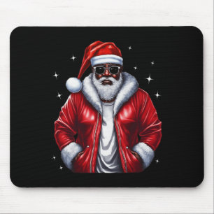 Alfombrilla De Ratón Santa Navidades afroamericanos Pajama Guay Black
